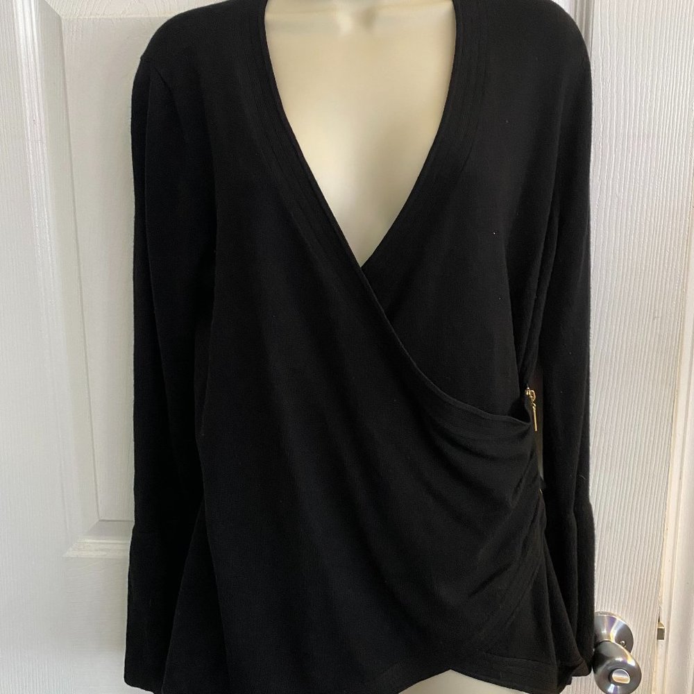 Black Sweater with Gold Zip Side